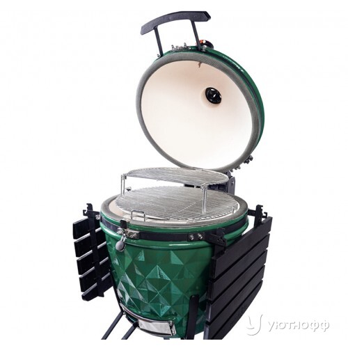 Угольный гриль Diamond Egg XL Pro Green большой зеленый Угольный гриль Diamond Egg XL Pro Green большой зеленый
