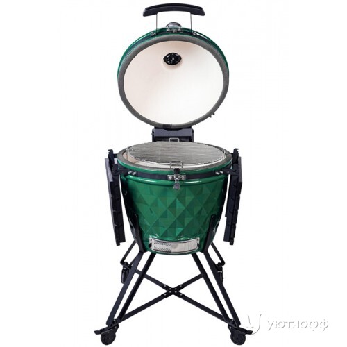 Угольный гриль Diamond Egg XL Pro Green большой зеленый Угольный гриль Diamond Egg XL Pro Green большой зеленый