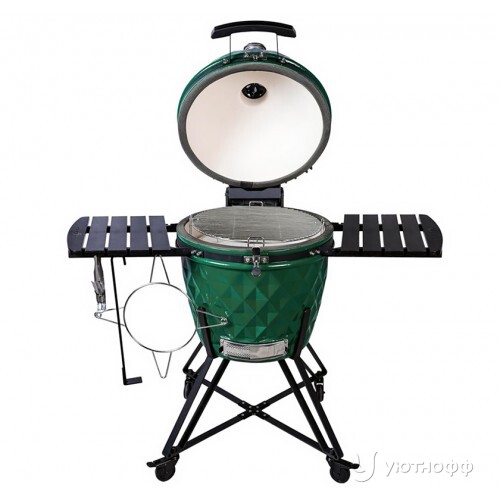 Угольный гриль Diamond Egg XL Pro Green большой зеленый Угольный гриль Diamond Egg XL Pro Green большой зеленый