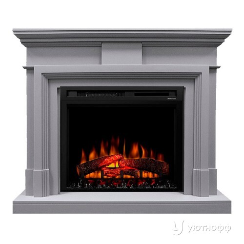Электрокамин Ковентри серый с очагом Симфония 26 и XHD28 на выбор