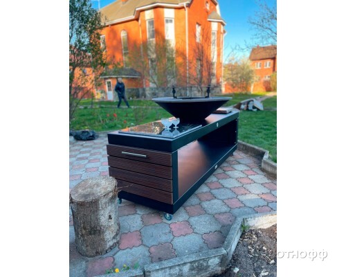 Угольный гриль DIO Kitchen Long 1000 с чугунной поверхностью