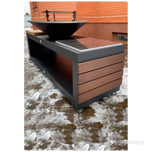Угольный гриль DIO Kitchen Long 750 с чугунной поверхностью Угольный гриль DIO Kitchen Long 750 с чугунной поверхностью
