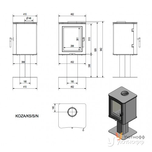 Печь-камин Кратки Коза/K5/S/N Печь-камин Кратки Коза/K5/S/N
