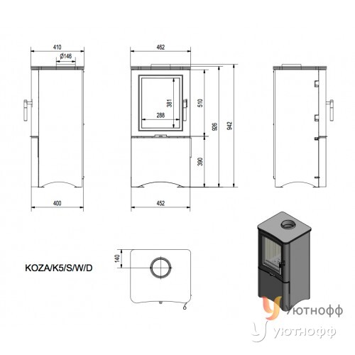 Дровяная печь Кратки Коза/K5/S/W/D Дровяная печь Кратки Коза/K5/S/W/D