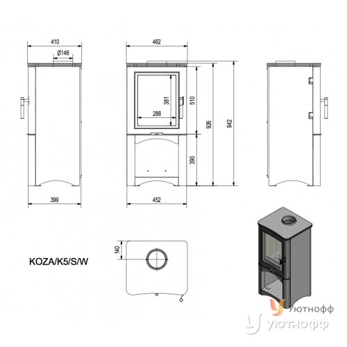 Печь-камин Кратки Коза/K5/S/W Печь-камин Кратки Коза/K5/S/W