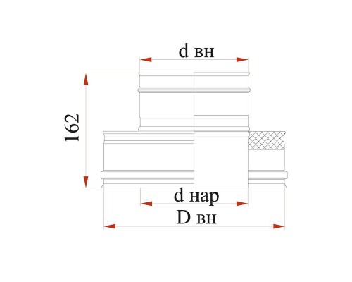 Переходник термо-моно с изоляцией Дымок 150/230 мм (0,5 мм)