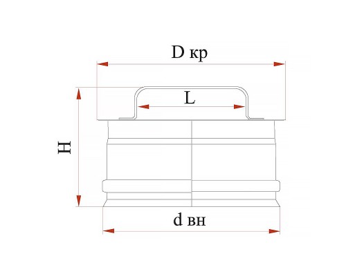 Ревизия на трубу дымохода без изоляции Дымок 115 мм (0,5 мм)