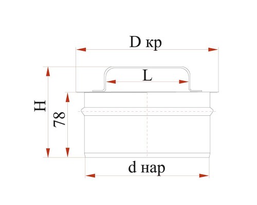 Ревизия на трубу дымохода с изоляцией Дымок 115/200 мм (толщина стали 0,5 мм)