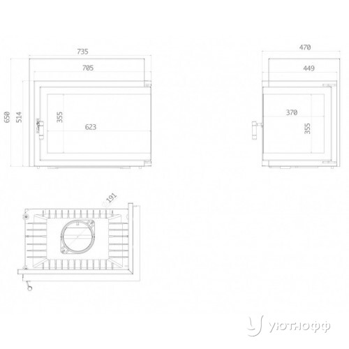Каминная топка ECHA-TECH Font 700 R угловое стекло справа Каминная топка ECHA-TECH Font 700 R угловое стекло справа