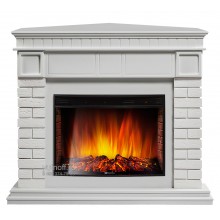 Угловой каминокомплект Брикс 27 белый (портал Bricks 25 + очаг Electrolux EFP/P - 2720LS)
