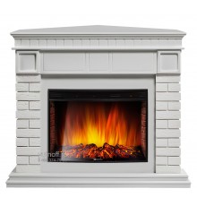 Угловой каминокомплект Брикс 27 белый (портал Bricks 25 + очаг Electrolux EFP/P - 2720LS)