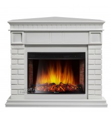 Угловой каминокомплект Брикс 33 белый дуб (портал Bricks 30U + очаг Electrolux EFP/P - 3320RLS)