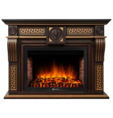 Каминокомплект Витториано 30 темный дуб с золотом (портал Vittoriano 30 + очаг Electrolux 3020 / 3320)