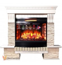 Каминокомплект InterFlame Экстер Сланец бежевый (портал Exter + очаг Panoramic 25 LED FX)
