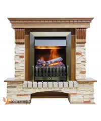Каминокомплект Пьер Люкс 3Д сланец дуб (портал Pierre Luxe + очаг Dimplex Opti-myst 3D)