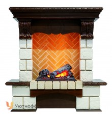 Каминокомплект Пьер Люкс 3Д 400 (портал Pierre Luxe темный дуб + очаг 3D Cassette 400)