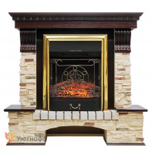 Каминокомплект Пьер Люкс СТД сланец (портал Royal Flame Pierre Luxe + очаг Fobos / Majestic)
