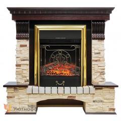 Каминокомплект Пьер Люкс СТД сланец (портал Royal Flame Pierre Luxe + очаг Fobos / Majestic)