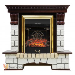 Каминокомплект Пьер Люкс СТД (портал Pierre Luxe STD + очаг Royal Flame Fobos / Majestic)