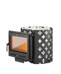 Банная печь ЭТНА 24 (Панорама М) открытая каменка