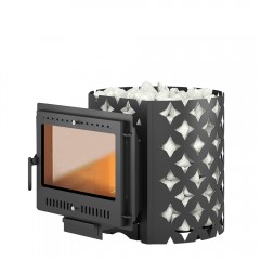 Банная печь ЭТНА 24 (Панорама М) открытая каменка