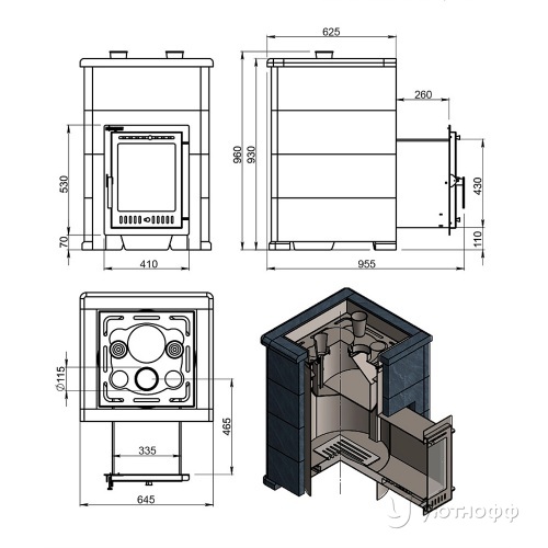 Печь для бани Эверест Стим Мастер 30 (320М) талькохлорит S-40