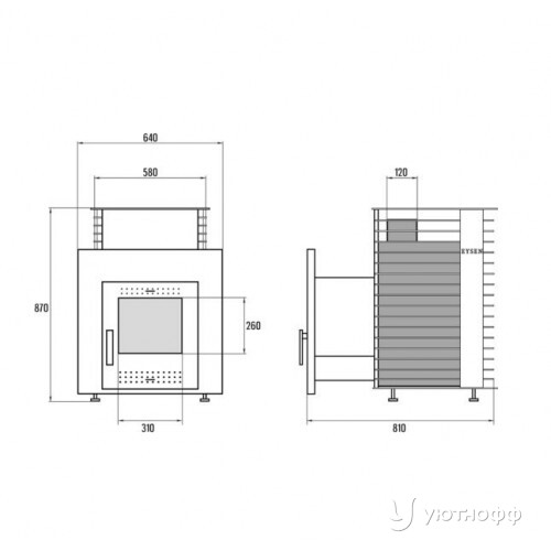 Печь для бани Eysen 240L RELAX из котловой стали Печь для бани Eysen 240L RELAX из котловой стали