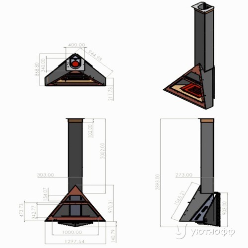 Дровяная печь Giza 10 кВт сталь