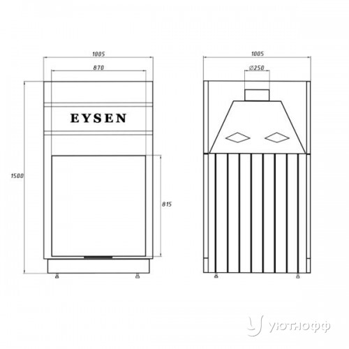 Каминная стальная топка Eysen Racha 870P Каминная стальная топка Eysen Racha 870P
