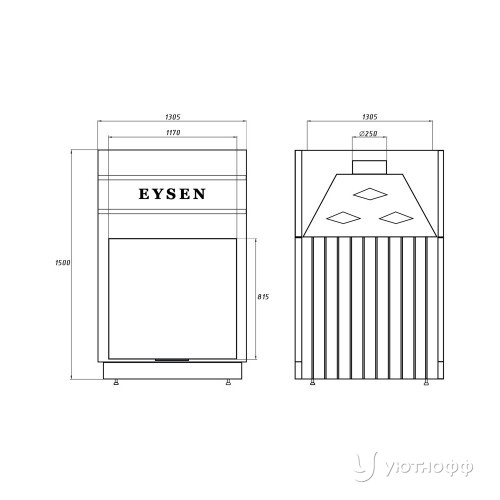 Каминная стальная топка Eysen Racha 1170P Каминная стальная топка Eysen Racha 1170P