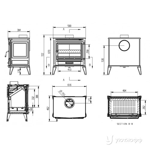 Печь-камин Firebird Dog 10 кВт чугун Печь-камин Firebird Dog 10 кВт чугун