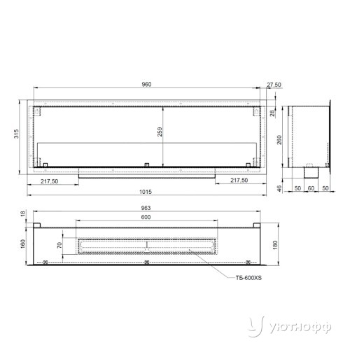 Встраиваемый биокамин BFP/P-1015 XS Встраиваемый биокамин BFP/P-1015 XS