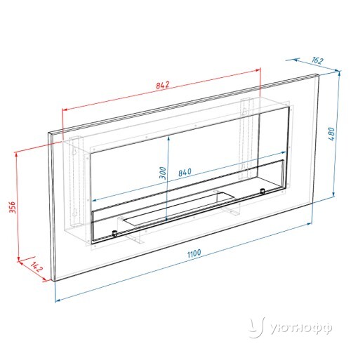 Настенный биокамин Firelight BFP/W-110 Настенный биокамин Firelight BFP/W-110