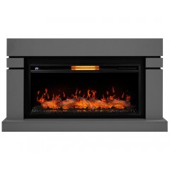 Каминокомплект Линдос 40 светло-серый (портал Lindos 40 + очаг Aurora RTFP/P-AR40LS)