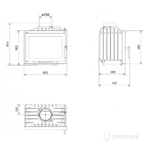 Топка каминная топка Илднорд Берген 180 мм чугун