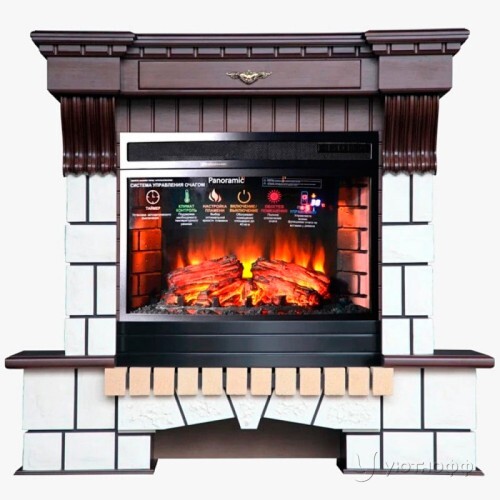 Электрокамин Экстерион светлый с очагом Панорамик 25