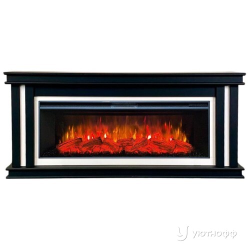 Электрокамин Квинт черный с широким очагом Мираж 50