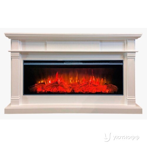 Электрокамин Принстон белый с очагом Мираж 50
