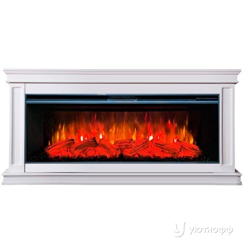 Электрокамин Стаффорд белый с очагом Мираж 60