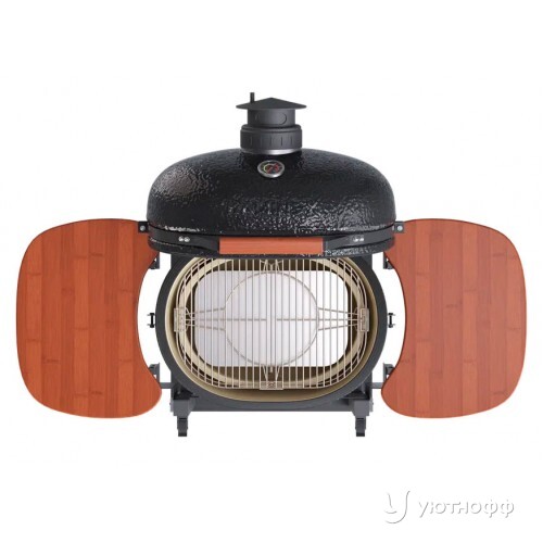 Угольный гриль Forno черный с пристольями и колесами Угольный гриль Forno черный с пристольями и колесами