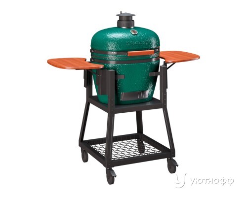 Угольный гриль Forno зеленый с пристольями и колесами Угольный гриль Forno зеленый с пристольями и колесами