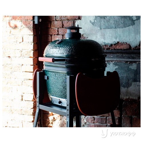 Угольный гриль Forno зеленый с пристольями и колесами Угольный гриль Forno зеленый с пристольями и колесами