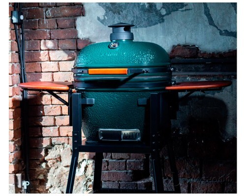Угольный гриль Forno зеленый с пристольями и колесами Угольный гриль Forno зеленый с пристольями и колесами