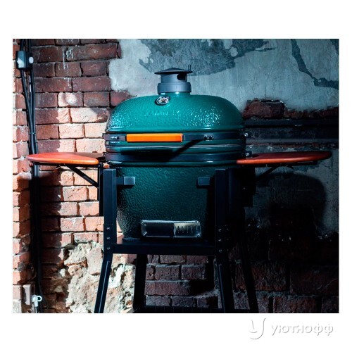 Угольный гриль Forno зеленый с пристольями и колесами Угольный гриль Forno зеленый с пристольями и колесами