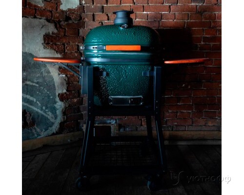 Угольный гриль Forno зеленый с пристольями и колесами Угольный гриль Forno зеленый с пристольями и колесами