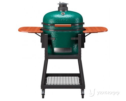 Угольный гриль Forno зеленый с пристольями и колесами Угольный гриль Forno зеленый с пристольями и колесами
