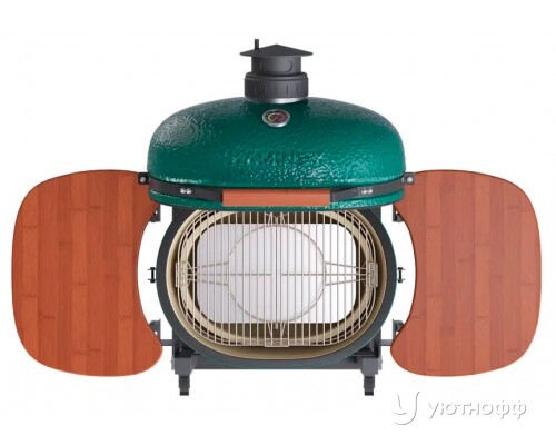 Угольный гриль Forno зеленый с пристольями и колесами Угольный гриль Forno зеленый с пристольями и колесами