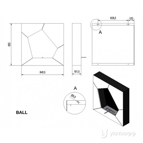 Навесной биокамин Kratki Ball