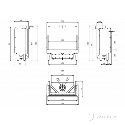 Газовая топка Kratki LEO/70/G31/37MBAR с пультом ДУ Газовая топка Kratki LEO/70/G31/37MBAR с пультом ДУ