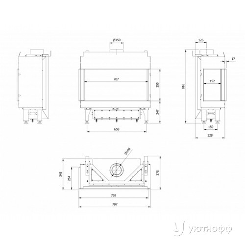 Газовая топка LEO/L/70/G31/37MBAR левый угол Газовая топка LEO/L/70/G31/37MBAR левый угол